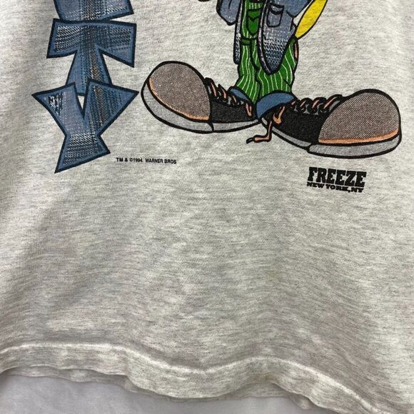 VINTAGE Tweety Bird Looney Tunes Sweatshirt Hooded Size Large Freeze NY 90s 1194 - Picture 6 of 10